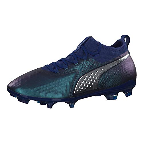 Image of PUMA | ONE 2 Leather FG Football Boots | Sodalite Blue-Silver-Peacoat | 11UK