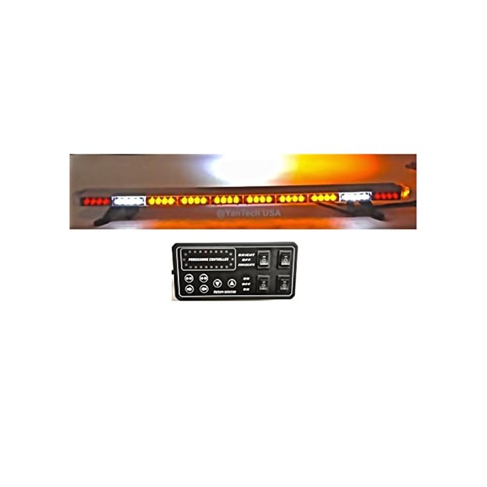 Buy 49" Clear Super Bright 86 LEDs Amber Light Bar Flashing Warning Tow