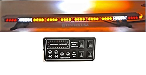 50 Amber Warning LED Light Bar Tow Truck Police Cars w/ BRAKE