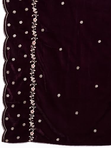 Image of Varanga Women's Velvet Solid Regular Suit Set