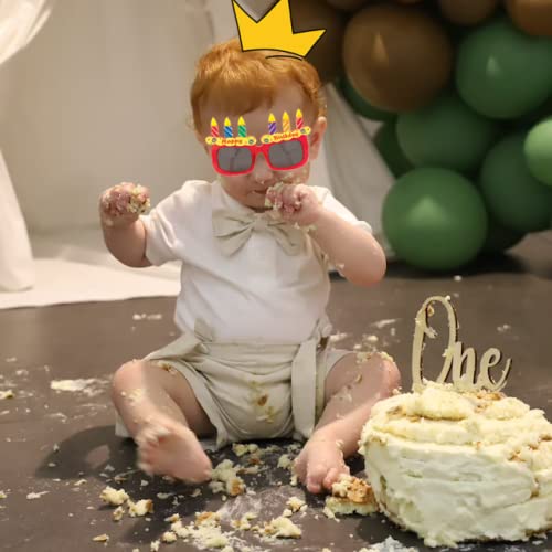 Bilison Baby Boy Clothes Gentleman Bowtie Romper And Overalls Suspenders Pants Wedding Tuxedo Outfits(Beige,0-6M) #TOP1