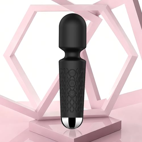 Image of Handheld Cordless Mini Massager, Powerful Quiet with Waterproof, 20 Modes & 8 Speeds Vibration Wand for Back Neck Shoulders, Muscle Soreness Relief & Recovery (Black)