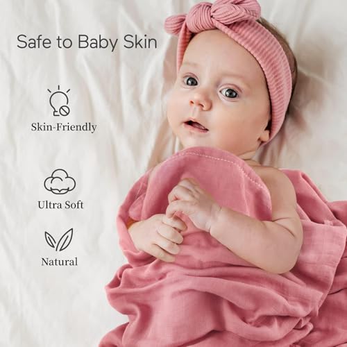 Image of Momcozy Muslin Swaddle Blankets, 4-Pack Breathable and Skin-Friendly Receiving Blankets, Swaddle Blanket Shower Gifts & Baby Registry Essentials, Large 47 inchx47 inch, Soft Pastels