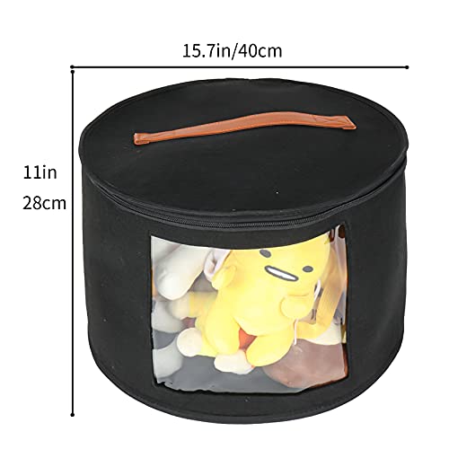 Goklmn Large Hat Box Travel,Foldable Hat Boxes With Lids, Decorative Closet Organizer For Women And Men,Suitable For Various Types Of Hats,15.7 X11 Inch,Black #TOP1