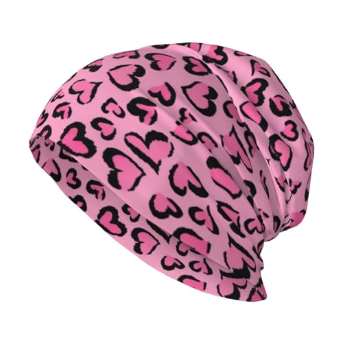 Valentines Day Beanie Chemo Hats for Women Men Hearts Slouchy Cancer Headwear Stretchy Skull Cap Soft Knitted Hat Nightcap Chemo Gifts