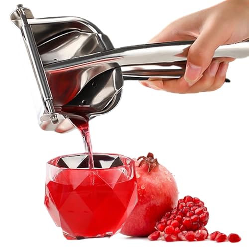 Manual de acero inoxidable, prensa de fruta en V-nuez con filtro poroso y agarre de confort, exprimido de limón de limón que ahorra mano de obra para uso de cocina, cafetería y barra