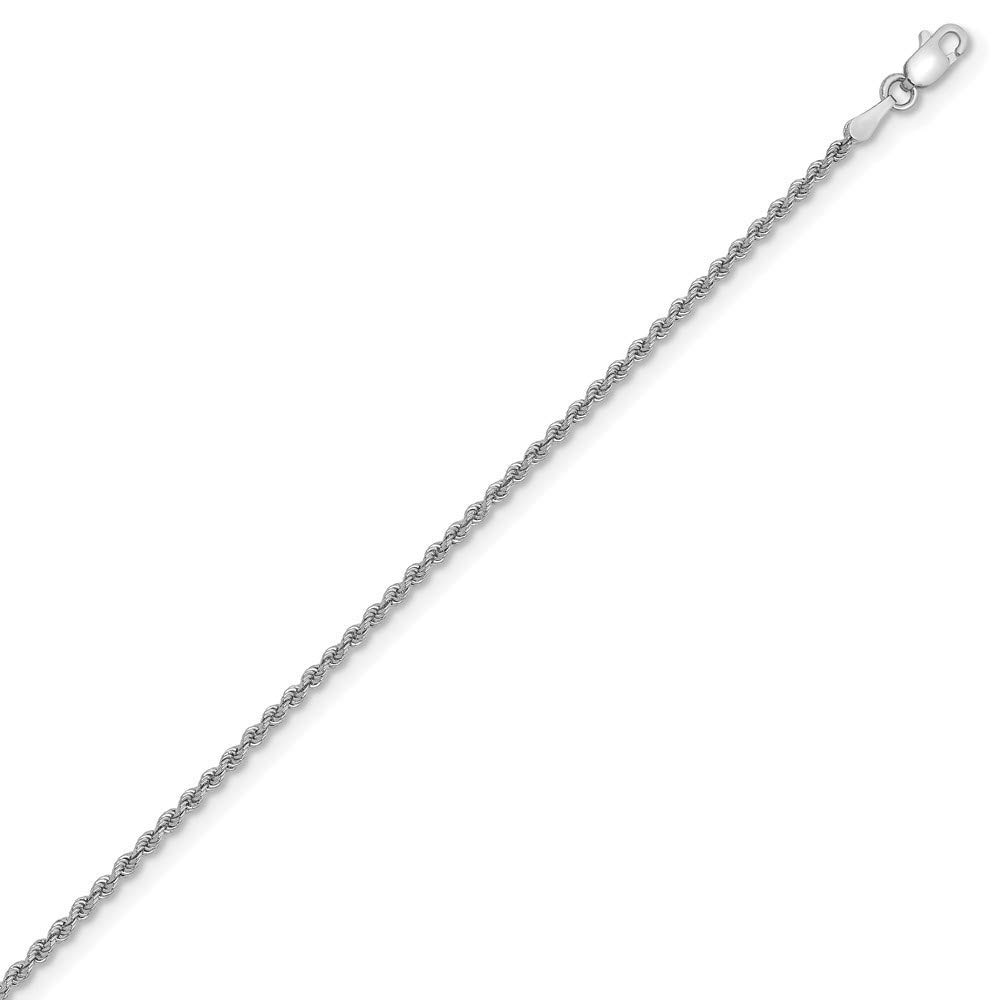 PRINS JEWELS 14 Karat 585 Gold Kordelkette Weißgold 2.50 mm. Breit (40)