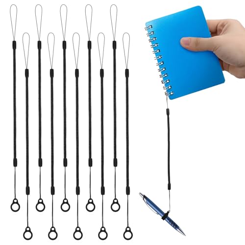POPETPOP 10 Piezas Cordones Elásticos con Resorte para Lápices Táctiles Correas Antipérdida con Anillo de Silicona para Tablets y Bolígrafos Sujetadores Seguros y Accesibles