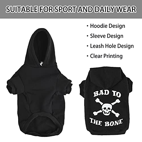 EXPAWLORER Dog Hoodie - Bad to The Bone Lettered, Dog Sweater with Hat, Pet Fall Cold Winter Clothes with Built-in Leash… - Image 5