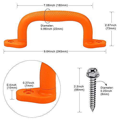 Dolibest Set Of 4 Safety Playground Handles,Swing Set Kids Safety Hand Grips For Playset, Climbing Frame, Play House,Climbing Frame, Play House Handles(Red) #TOP6