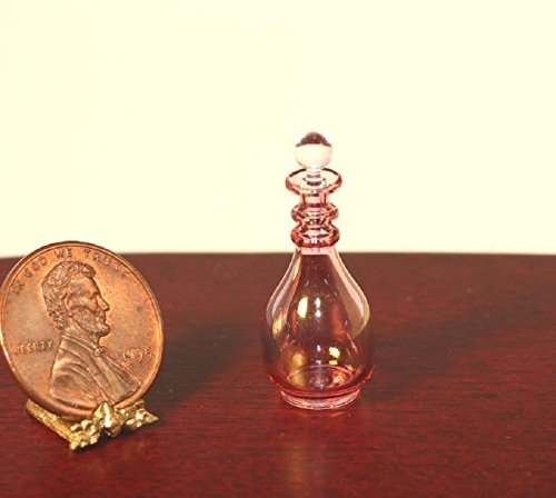 Dollhouse Miniature Cranberry Glass Ribbed Decanter by Philip Grenyer