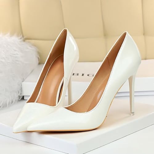 LUXINYU Women Fashion High Heels Pointed Toe Stiletto Pu Leather Dress Shoes Classic Office Casual Wedding Evening Party Pump Shoes2