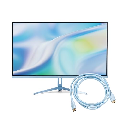 Image of Pixio PX27U Wave Blue 27 inch 160Hz 4K 3840x2160p Fast IPS Panel 1ms GTG Adaptive Sync Gaming Monitor with Blue HDMI 2.1 Cable Certified Ultra High Speed 6FT 8K 60Hz 4K 120Hz Nylon Braided