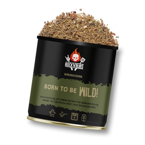 ROCKNRUBS - Born To Be Wild | Würzmischung mit Waldkräutern für Wildzubereitung | Gewürzdose 190 g