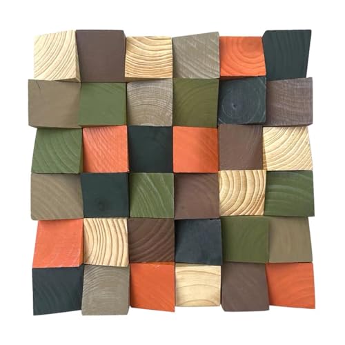AIKEAIKESI Wood Acoustic Diffuser Panel - Complete Installation Kit Included, 11.8x11.8x1.7 Inch 3D Sound Diffusers for Echo Reduction, Natural Solid Wood Decorative Panels for Studio Home Theater