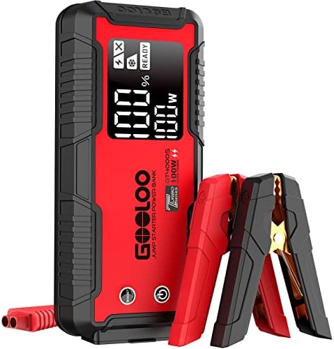 GOOLOO 4000 Amp Jump Starter GT4000S Car Starter 100W Two-Way Fast-Charging Portable Car Battery Charger Jumper Starter for 12L Gas and 10L Diesel Engines, SuperSafe Jump Box for 12V Vehicles