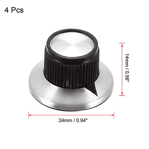 Uxcell 4Pcs Speaker Control Knob Power Amplifier Knob 24X14Mm Arrow Indication Knob Cap For 6Mm Dia. Shaft Potentiometer #TOP1