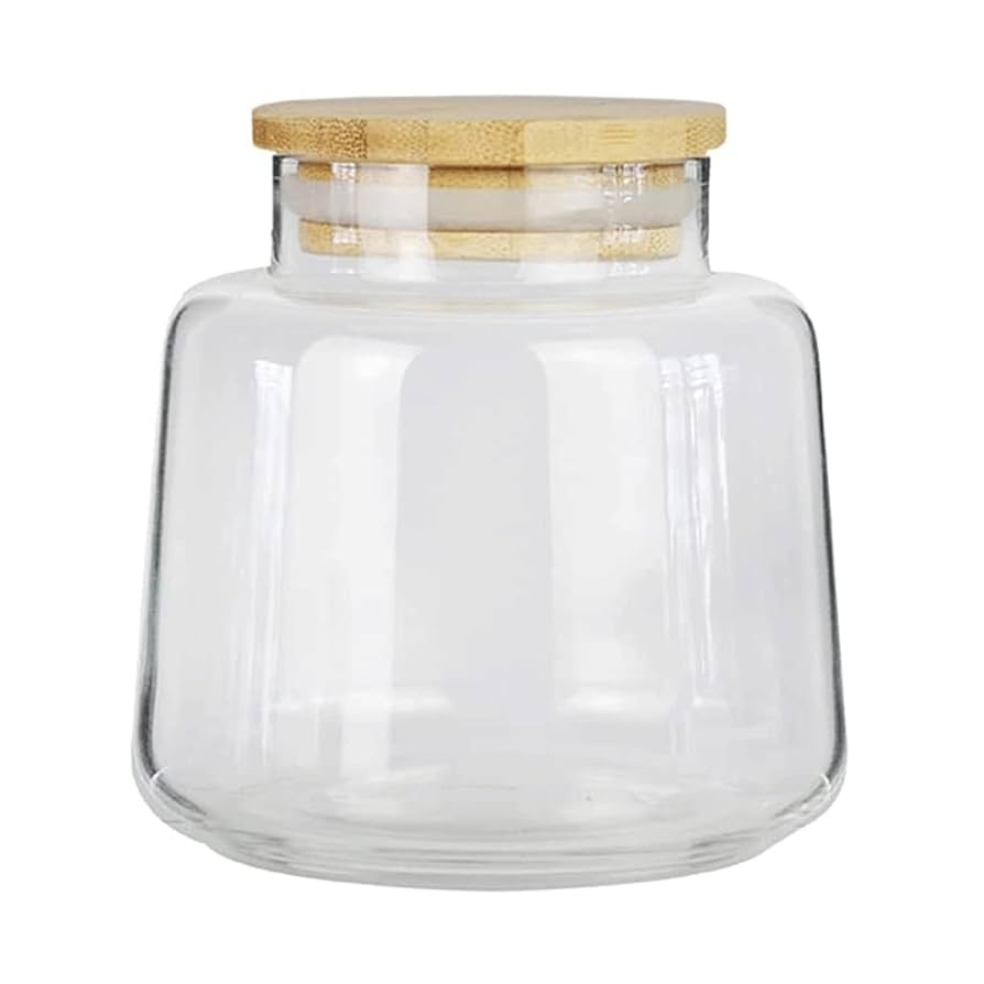 新品 未使用 送料無料 木製キャニスター 全種類 Amazon | クリアガラスキャニスター食品保存ジャー 2個 密封木製