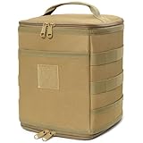 DancJulieガス缶収納 キャンプ·ピクニック·釣り·アウトドア キャンプ用品 キャンプ収納ボックス 食器 収納ケース ソフトコンテナバッグ キャンプ ギアケース (卡其色) [並行輸入品]