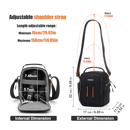 Bolso compacto para cámara pequeña Cwatcun negro miniatura 3