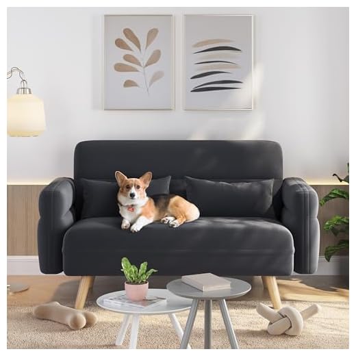 Yaheetech Small Modern Fabric Loveseat Small Sofa Upholstered Couch 116cm Futon Settee Lounge with Tapered Legs for Dorm/Office/Bedroom/Living Room Furniture Dark Gray 27 Yaheetech Small Modern Fabric Loveseat Small Sofa Upholstered Couch 116cm Futon Settee Lounge with Tapered Legs for Dorm/Office/Bedroom/Living Room Furniture Dark Gray