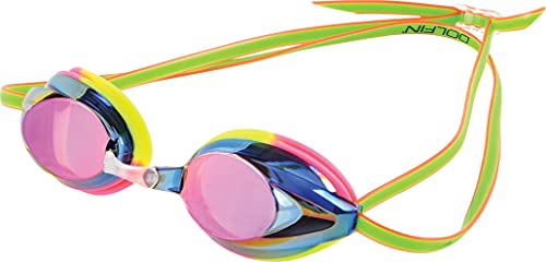 Dolfin Charger Mirrored Racing Goggles,Pink,One Size