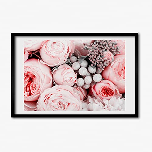 Tableau Moderne Bouquet De Fleurs et Cadre MDF Haute Qualité 60x40