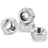 DIN985 Sechskantmuttern M8, Leryati 20 Stück Sicherungsmuttern Edelstahl Standard A2 V2A M8 Mutter, Selbstsichernde Muttern Stoppmutter, Sechskant Edelstahlmutter Stoppmuttern Kontermuttern Set