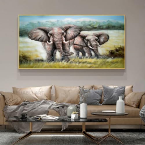 Décoration de la maison éléphants KEBIA grand format 60x120 cm sans cadre