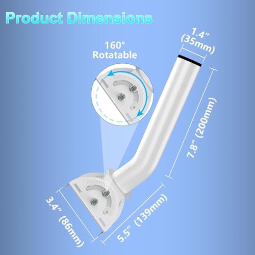 Image of Universal Wireless Bridge Mount | Pole & Wall-Mounted Antenna Mast for Outdoor Antennas, Starlink Extender, Weather Stations & WiFi Extenders | 1.36'' Diameter x 11'' Length (White-4Pack)
