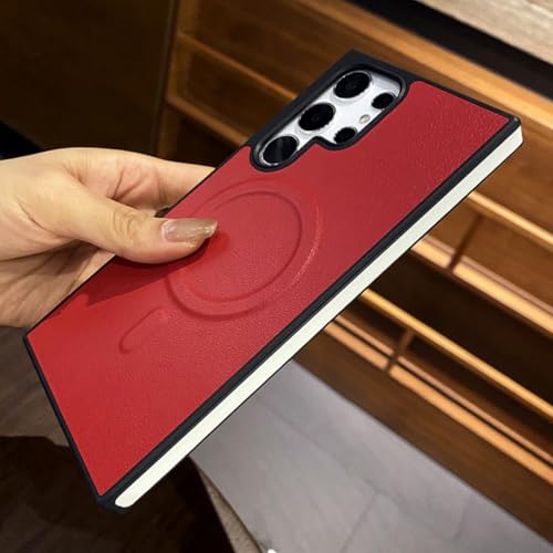 Étui Cuir Samsung S24 Ultra Rouge Aimanté | Accessoire Idéal du Quotidien