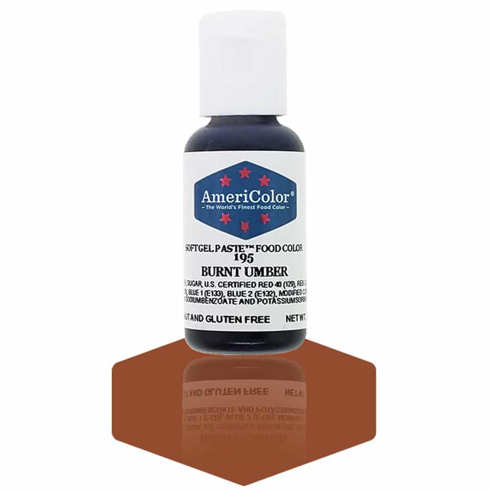 AmeriColor, Burnt Umber, 0.75 Ounce Bottle, Soft Gel Paste Food Color