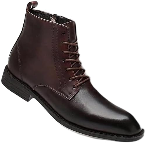 [RYAKOIM] ブーツ メンズ ビジネスシューズ 革靴 ドレスシューズ 紳士靴 スーツ 靴 皮鞋 冠婚葬祭 靴 サイドジップブーツ ハイカット 牛革 本革 高級レザー 軽量 歩きやすい 滑り止め 防水 おしゃれ 四季 カジュアル ビジネス フォーマル (ブラウン,24.5 cm)のサムネイル