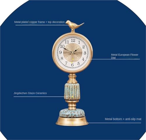 Reloj de mesa antiguo grande 48cm a pilas para decoración de interiores y hogar 5
