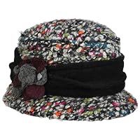 LIERYS Colourtouch Wollhut Damenhut mit Blume Bucket Hat Garniturband aus Filz Made in Italy Damen Herbst Winter anthrazit One Size