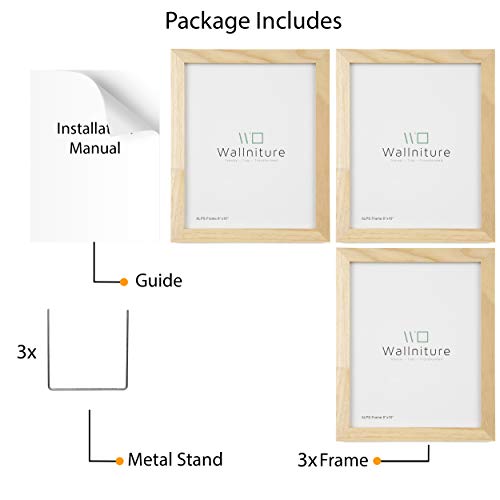Wallniture Alps Diy Wall Decor 8X10 Craft Picture Frames Table Top Display Or Wall Mount, Set Of 3 Natural Finish #TOP5