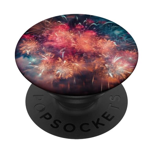 Fireworks Display Firecrackers Pyrotechnic PopSockets Swappable PopGrip, Black