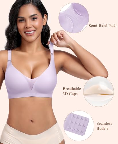 Wireless Lace V-Neck Bra for Women - Plus Size S-3XL - Image 4