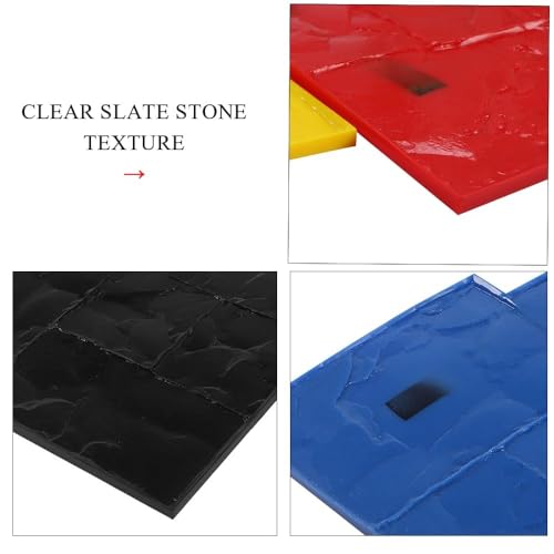 Set di 4 tappetini per timbri in cemento, 61 x 61 cm, in poliuretano, con manici, guanti, texture in pietra senza cuciture, per imprimere pareti e pavimenti in cemento