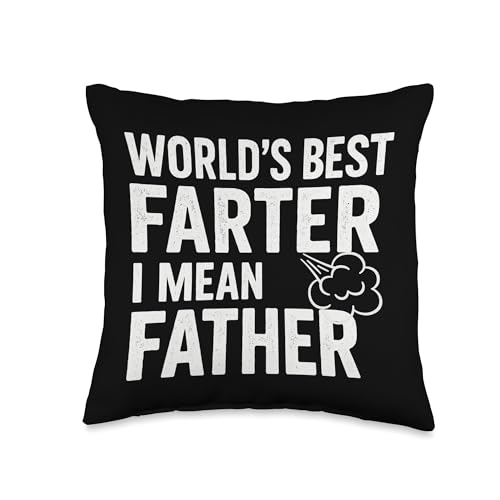 World's Best Farter I Mean Father - Father's Day Dad Joke Throw Pillow -  merch_template, YKDCRT6XW9HUS_16X16