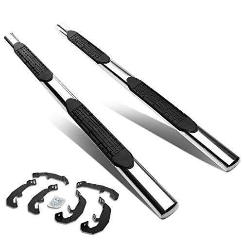 4 Inches Oval Tubing Side Step Nerf Bar Running Board Compatible With Silverado Sierra Extended Cab 19-20, Stainless Steel, Polished Chrome #TOP12
