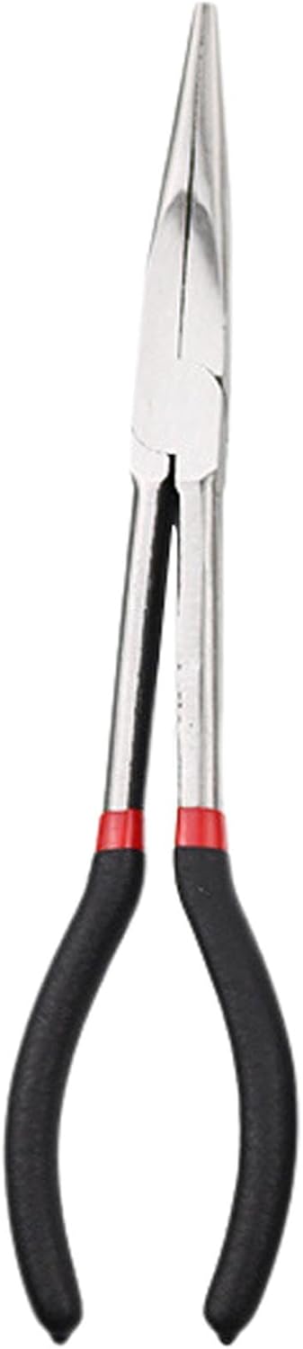 Long Reach Pliers, 11 Inches 45 Degree Angle Long Needle Nose Pliers, Automotive Electrical Tools for Narrow Spaces and Limited Areas (COLOR:Straight)