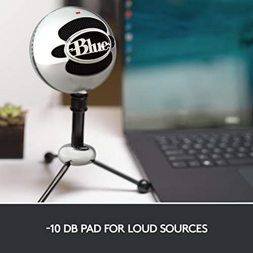Blue Snowball USB Microphone for Recording, Streaming, Podcasting, Gaming on PC and Mac, Condenser Mic with Cardioid and Omnidirectional Pickup Patterns, and Stylish Retro Design - Silver