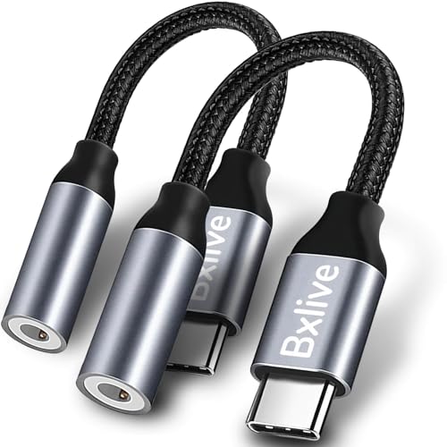 Image of Bxlive USB C to 3.5mm Jack, Type C to 3.5mm Headphone AUX Digital Audio Earphone Adapter, Pack of 2, Aux to USB C Earphone Adapter for Samsung Galaxy, iPad Pro, Huawei, Xiaom and Other Type C
