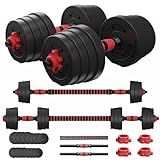 Mancuernas Ajustables 20kg para Gimnasio en Casa - Set de Pesas Regulables con Material Ecológico, Seguro y Antideslizante | Ideal para Principiantes, Entrenamiento en Espacios Pequeños (20KG)