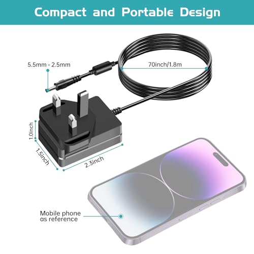 Mareisa 5V DC Power Supply, 5Vdc 3A 2A 1A AC Adapter, Charger for 5Volts Baby Monitor Bluetooth Speaker TV Box ADSL Cats HUB Android Device Breast Pump with 8 Tips DC Power Cord - Image 6