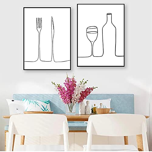 Toile café vin rouge style nordique impression haute définition 60x80cm grand format