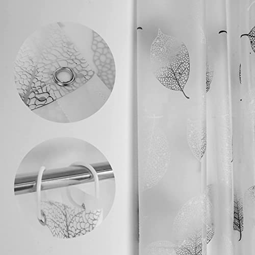 WOODFIB Shower Curtain, 100% PEVA Waterproof Anti-Mould Proof Resistant, Quick-Drying, Washable Bathroom Curtain - Image 4