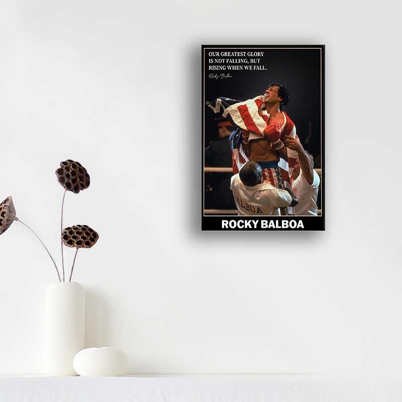 Rocky Balboa Motivational Quote Movie Poster Decorative Wall Art Boxing Inspiring Quotes Hope Prints Artwork Modern Wall Decor (12x16in(30x40cm)-Unframed)