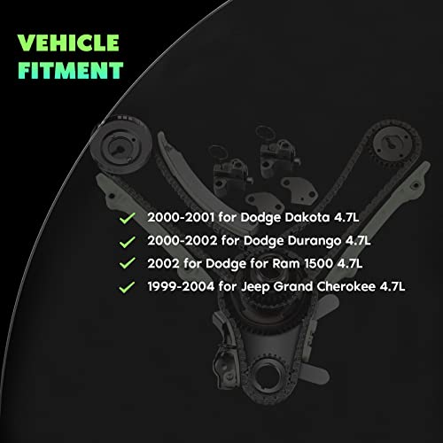 Scitoo Timing Chain Kit (Jtec Gear) Automotive Replacement Timing Parts Chain Sets Tk5047 Fits For 1999-2004 Dodge Jeep 4.7L 4.7 #TOP2